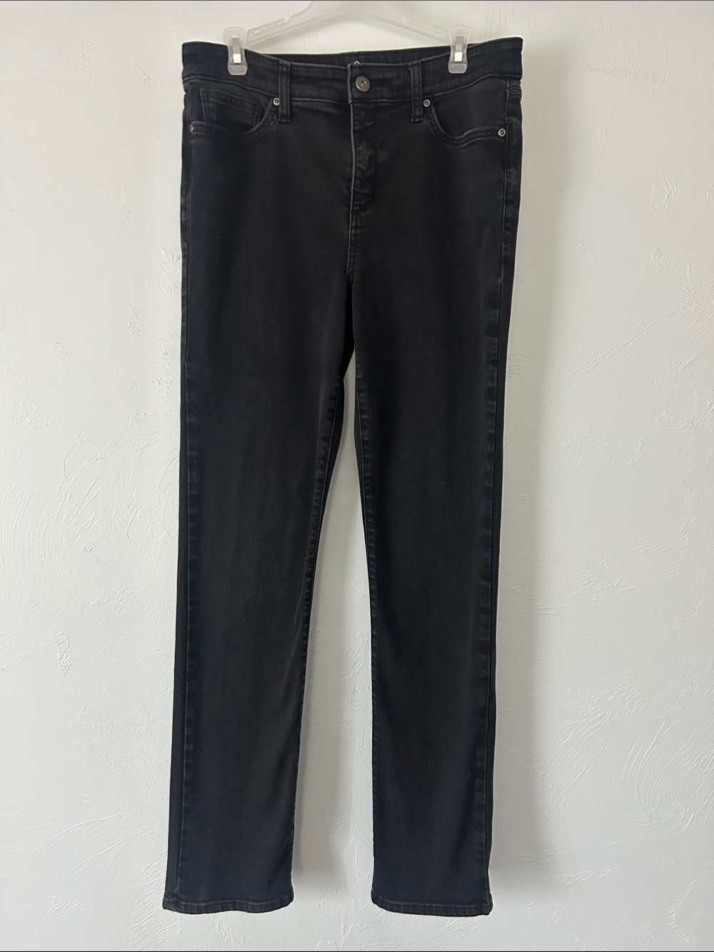 Classic Denim Black Straight Leg Jeans SZ 10 LONG